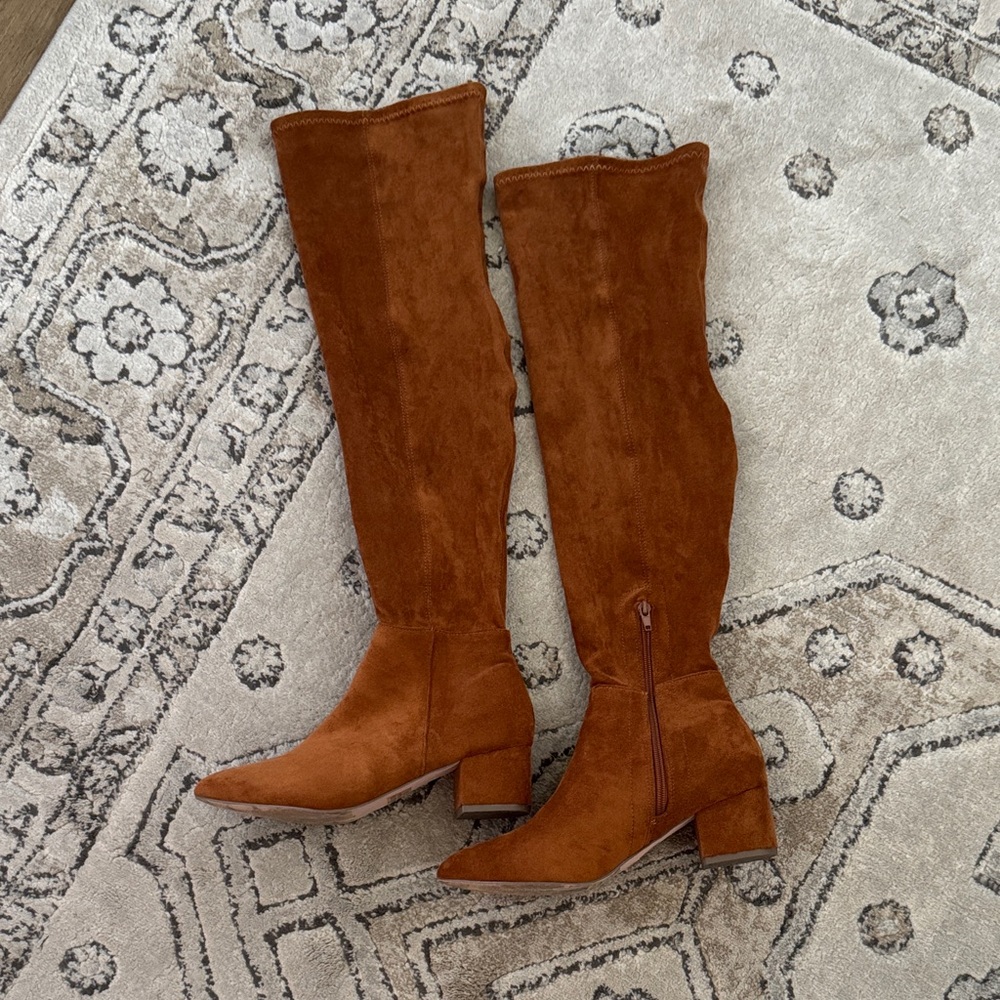 Chase + Chloe Brown Over the Knee Boots